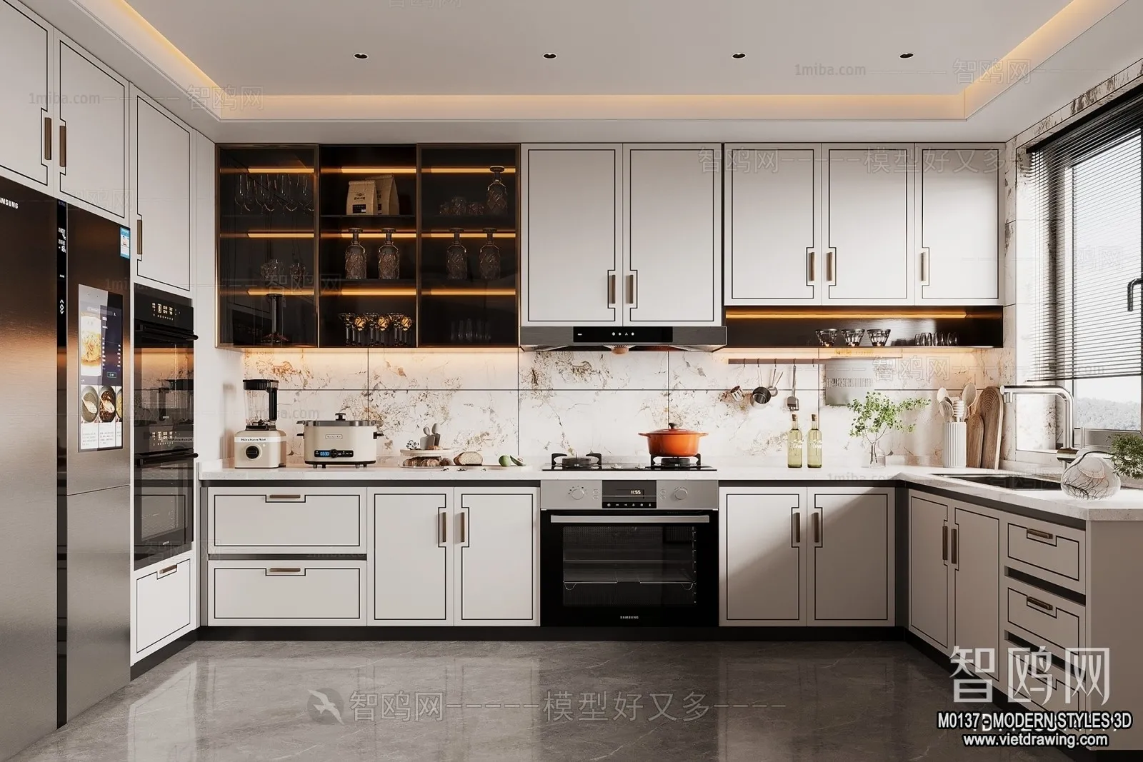 Kitchen - Modern Style Interior 3D Scenes - 033