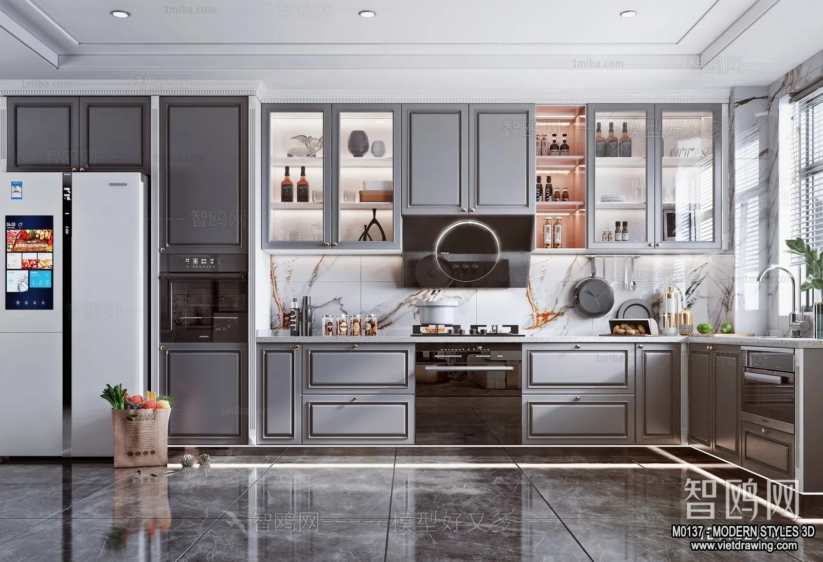 Kitchen - Modern Style Interior 3D Scenes - 036