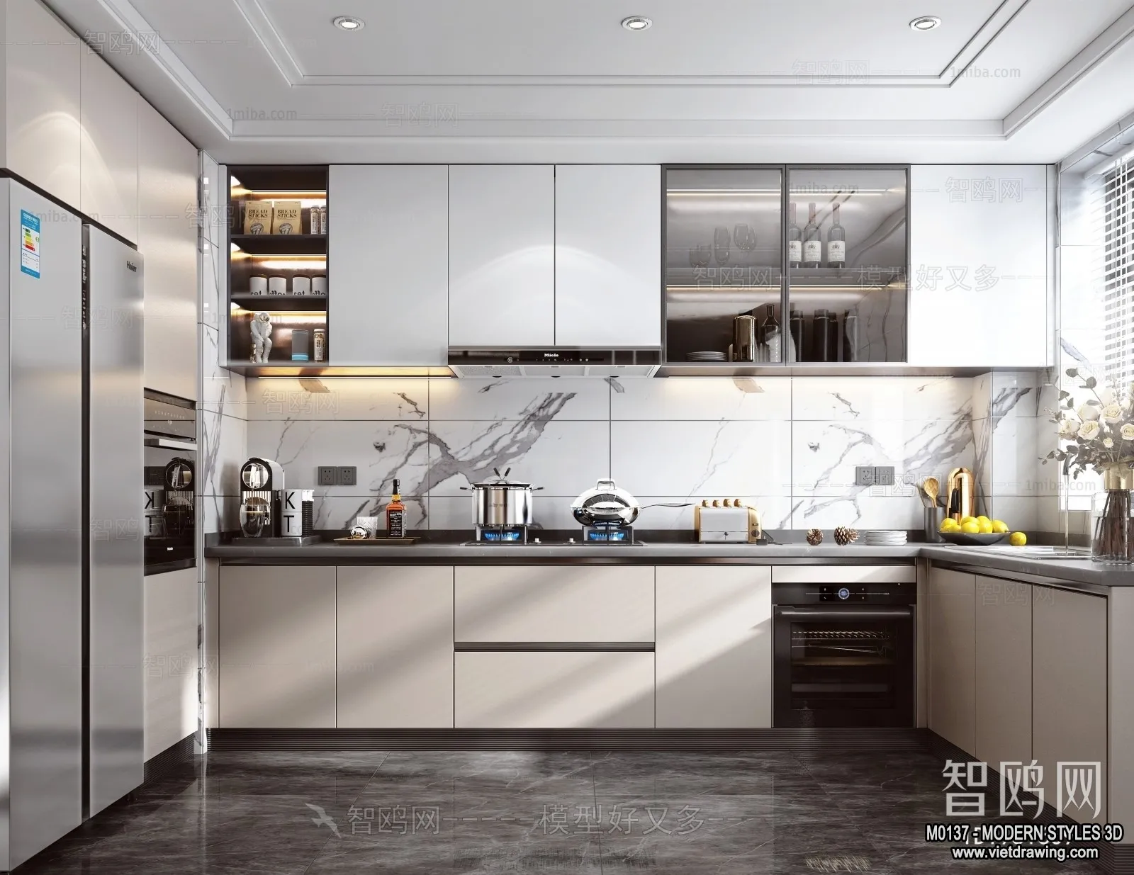Kitchen - Modern Style Interior 3D Scenes - 038