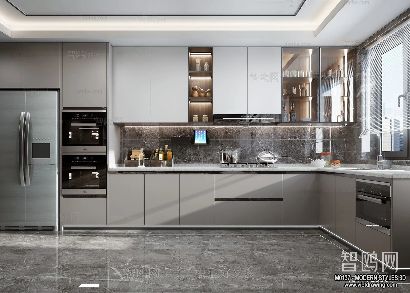 Kitchen - Modern Style Interior 3D Scenes - 039