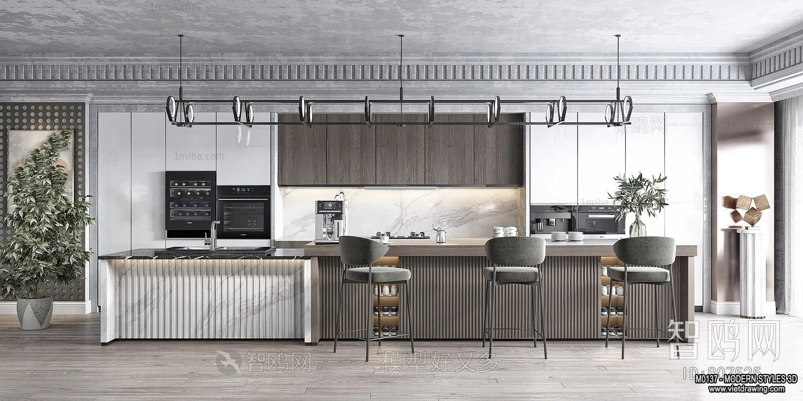 Kitchen - Modern Style Interior 3D Scenes - 042