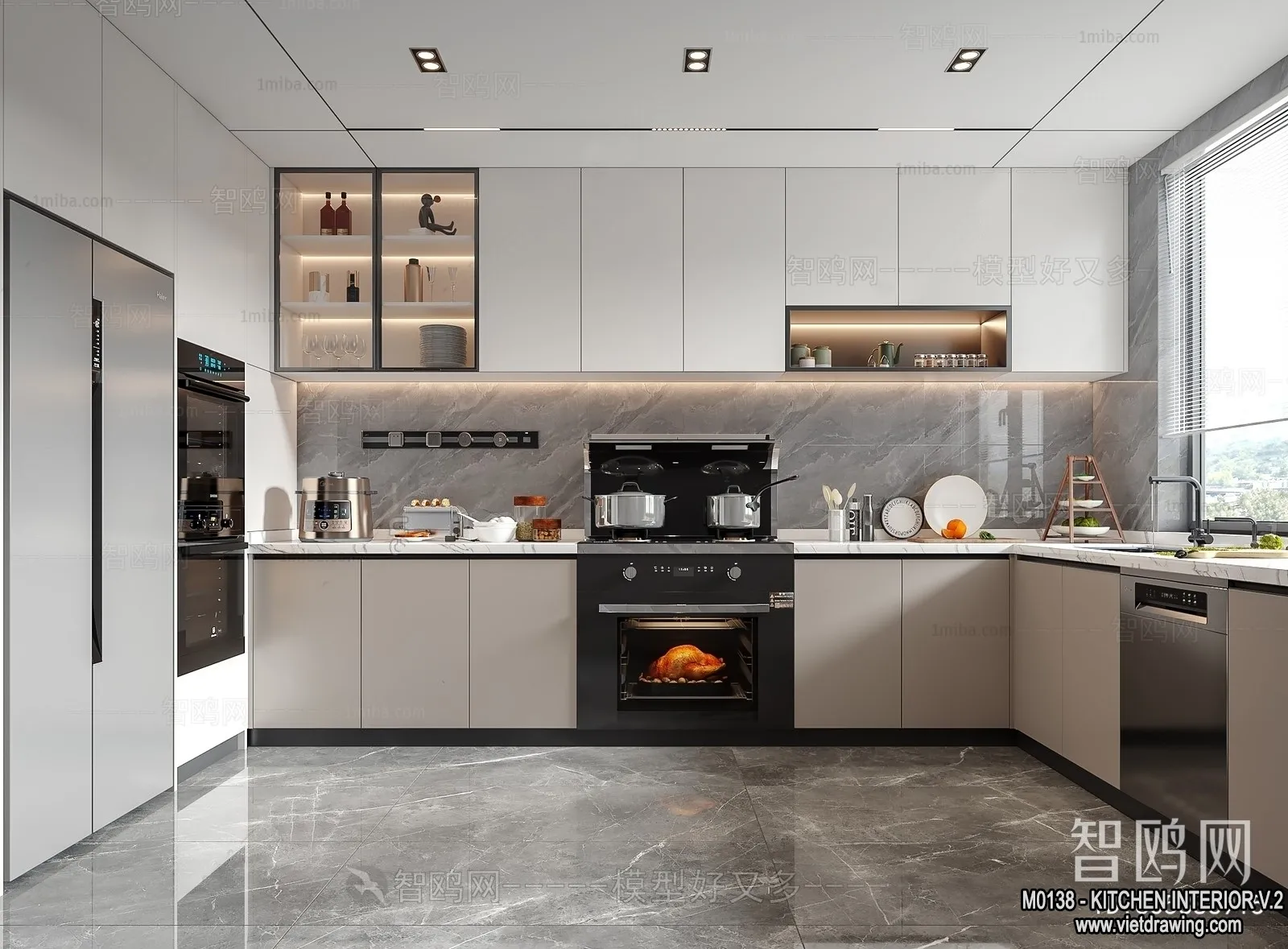 Kitchen - Modern Style Interior 3D Scenes - 043