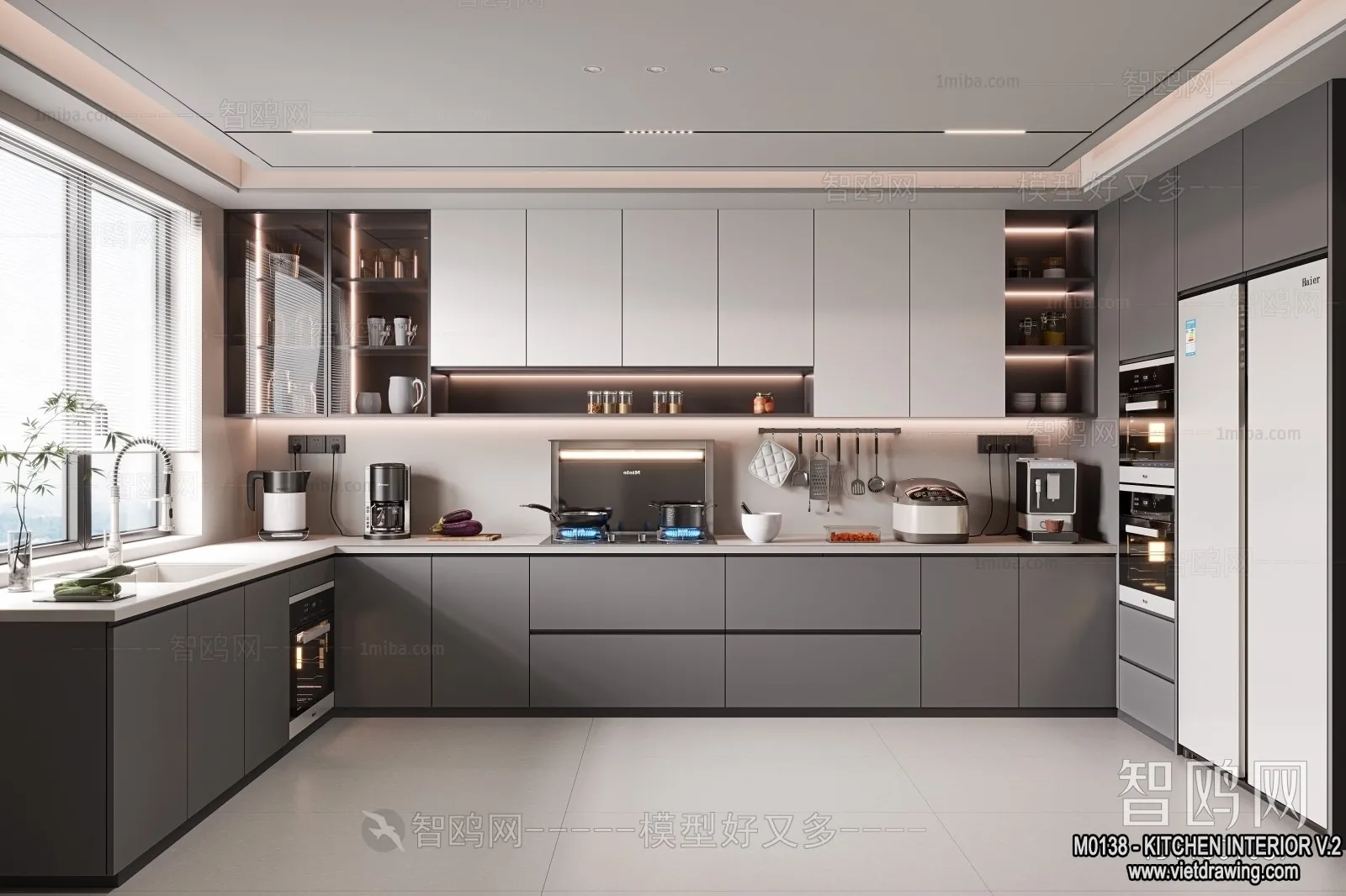 Kitchen - Modern Style Interior 3D Scenes - 045