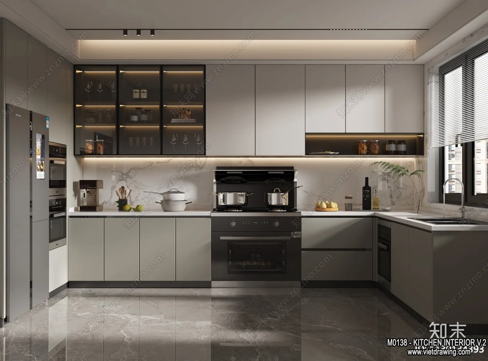 Kitchen - Modern Style Interior 3D Scenes - 047