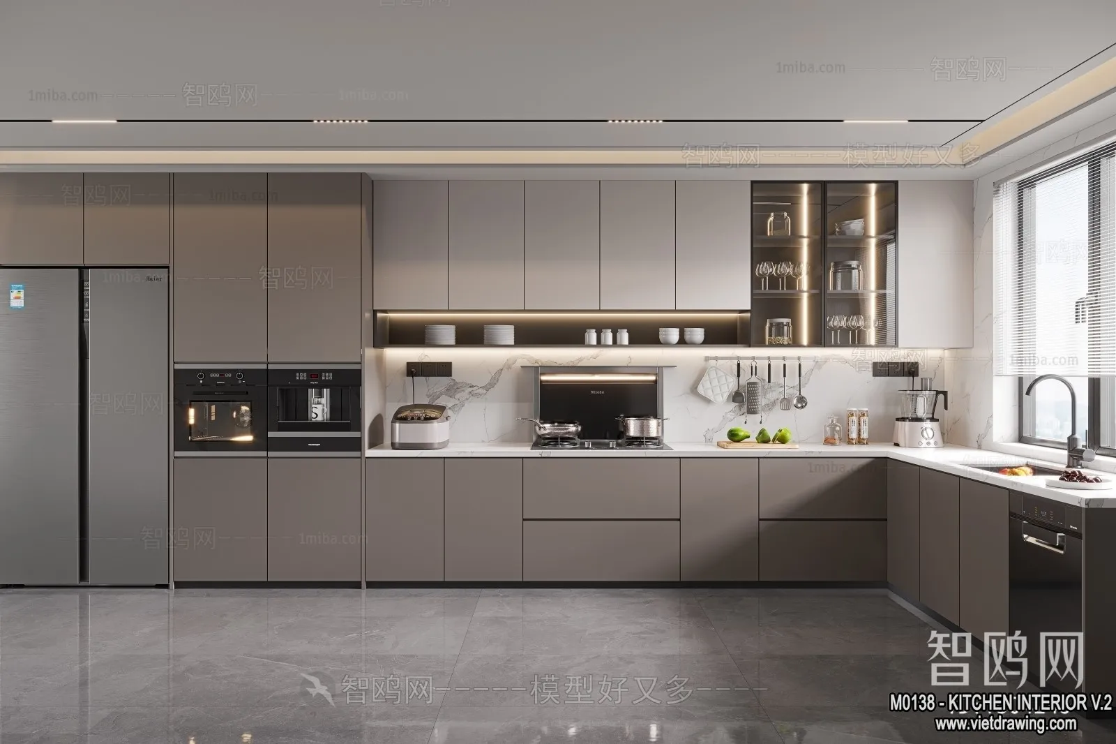 Kitchen - Modern Style Interior 3D Scenes - 055