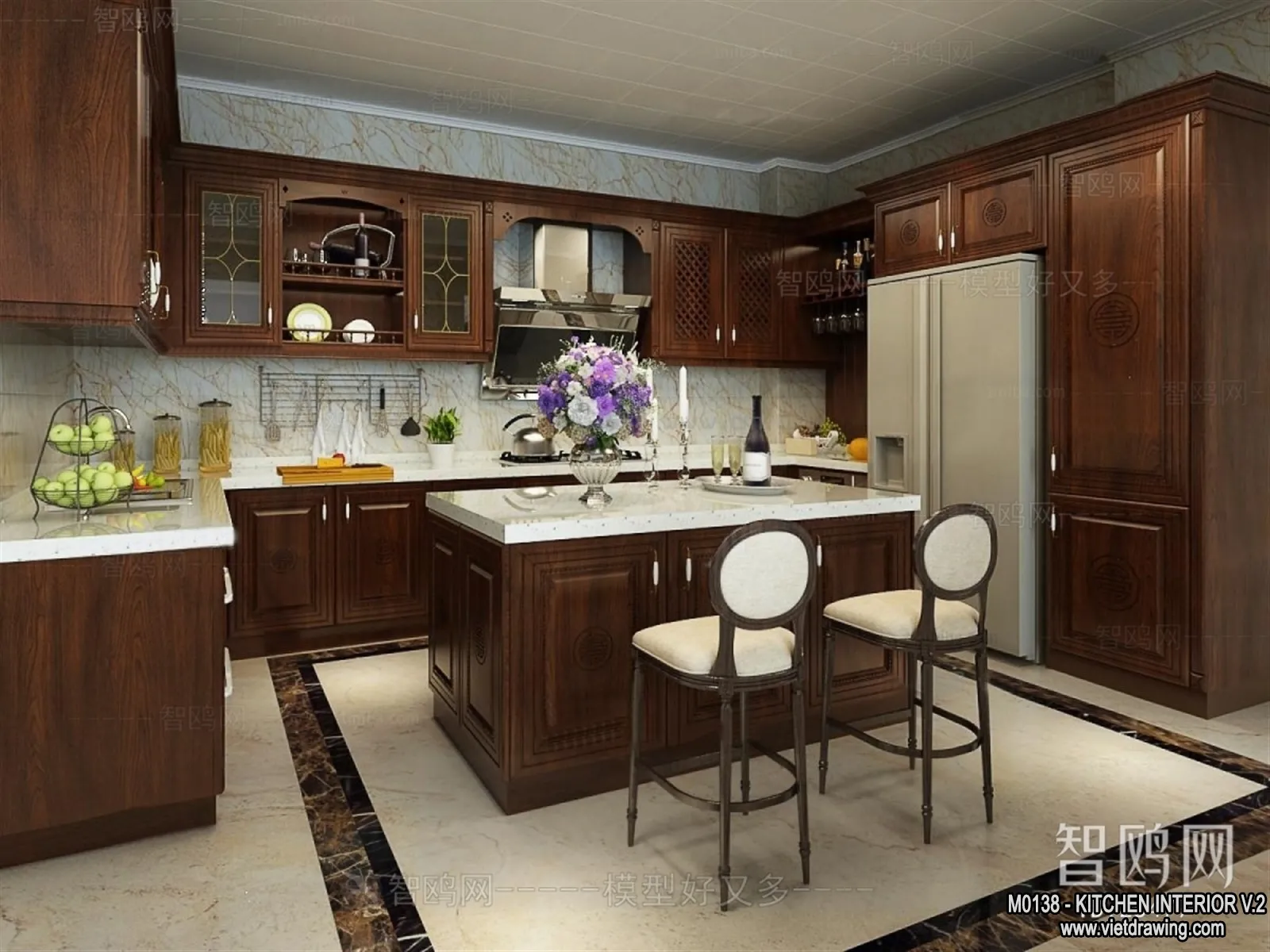 Kitchen - Modern Style Interior 3D Scenes - 059