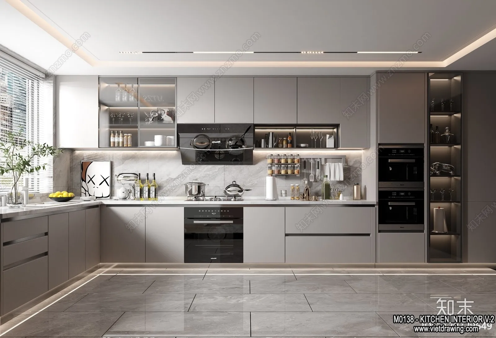 Kitchen - Modern Style Interior 3D Scenes - 063