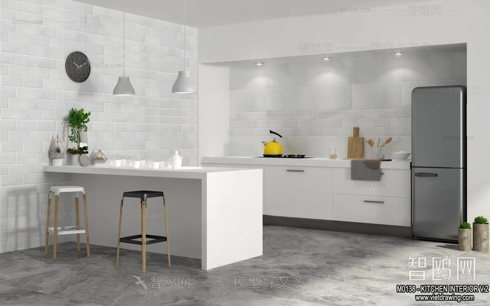 Kitchen - Modern Style Interior 3D Scenes - 070