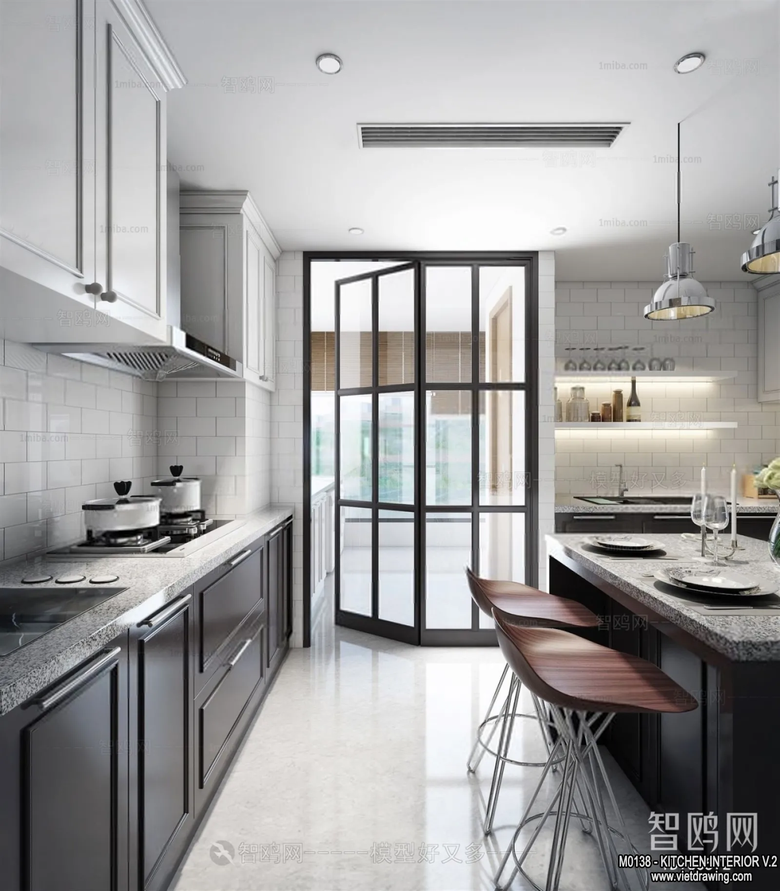 Kitchen - Modern Style Interior 3D Scenes - 071