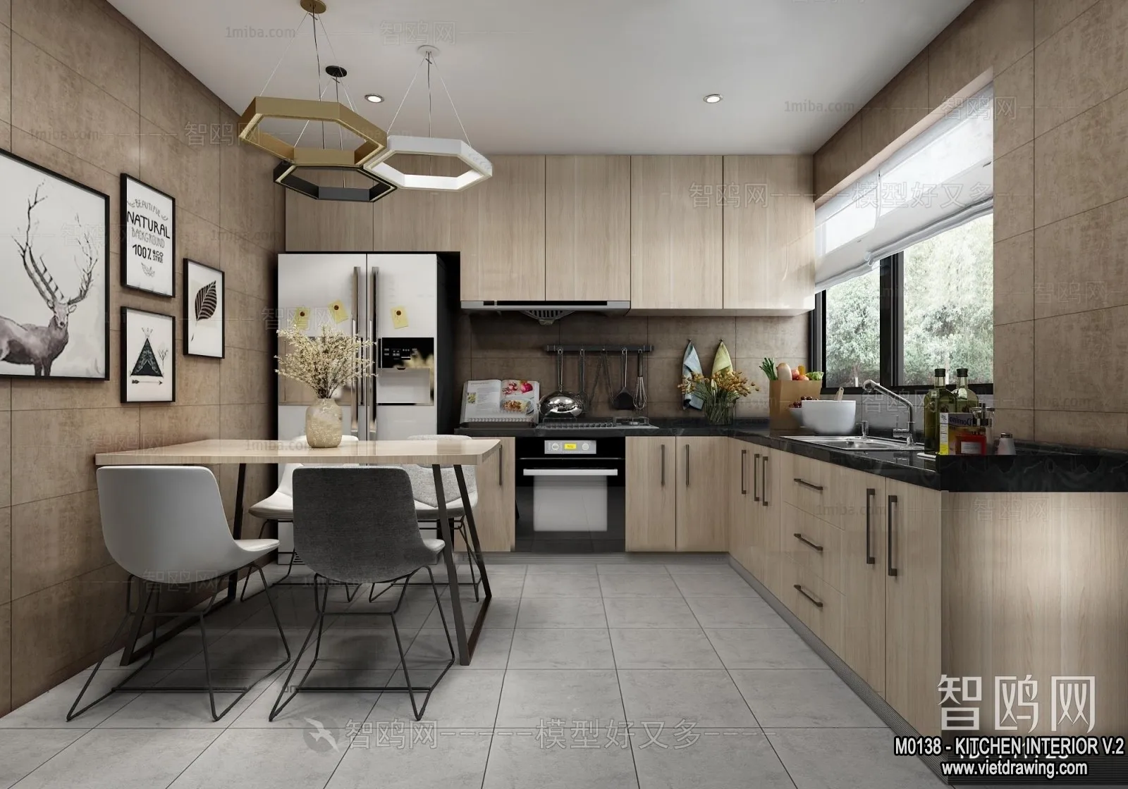 Kitchen - Modern Style Interior 3D Scenes - 075