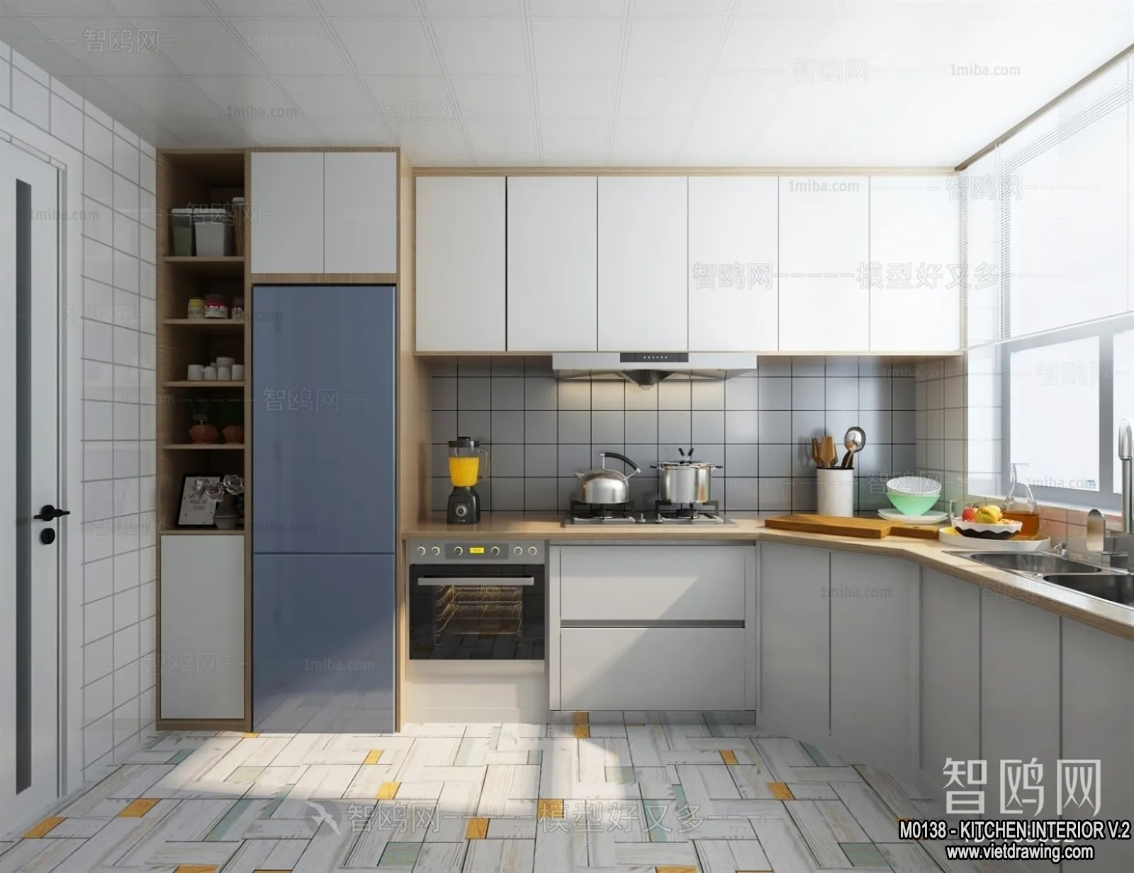 Kitchen - Modern Style Interior 3D Scenes - 076