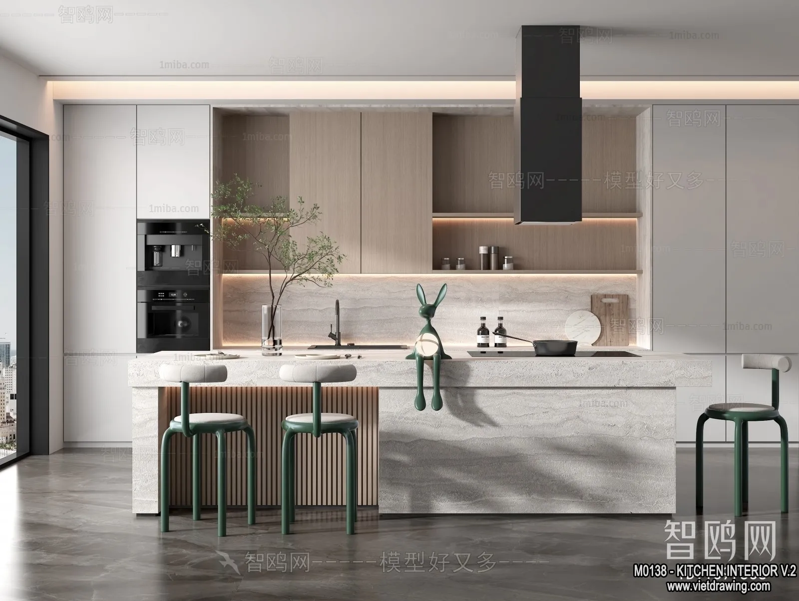 Kitchen - Modern Style Interior 3D Scenes - 079