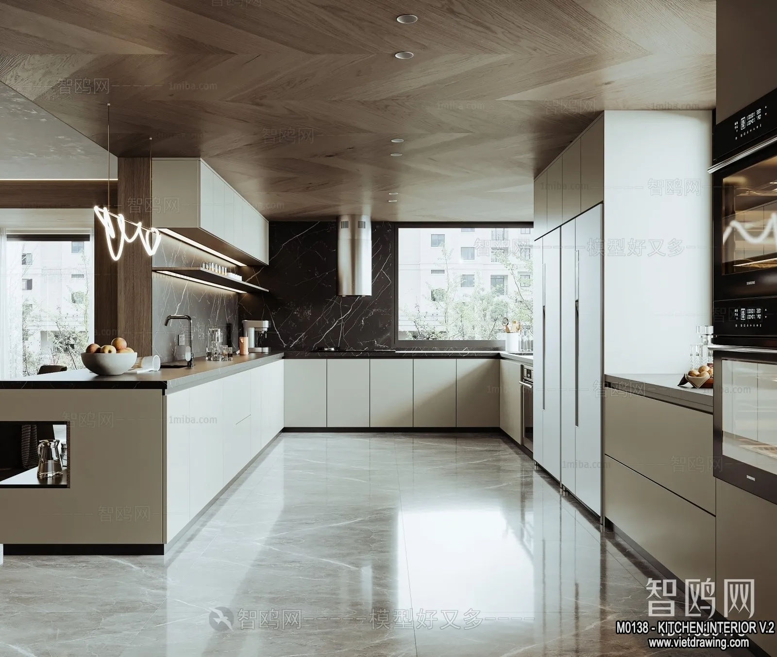 Kitchen - Modern Style Interior 3D Scenes - 082