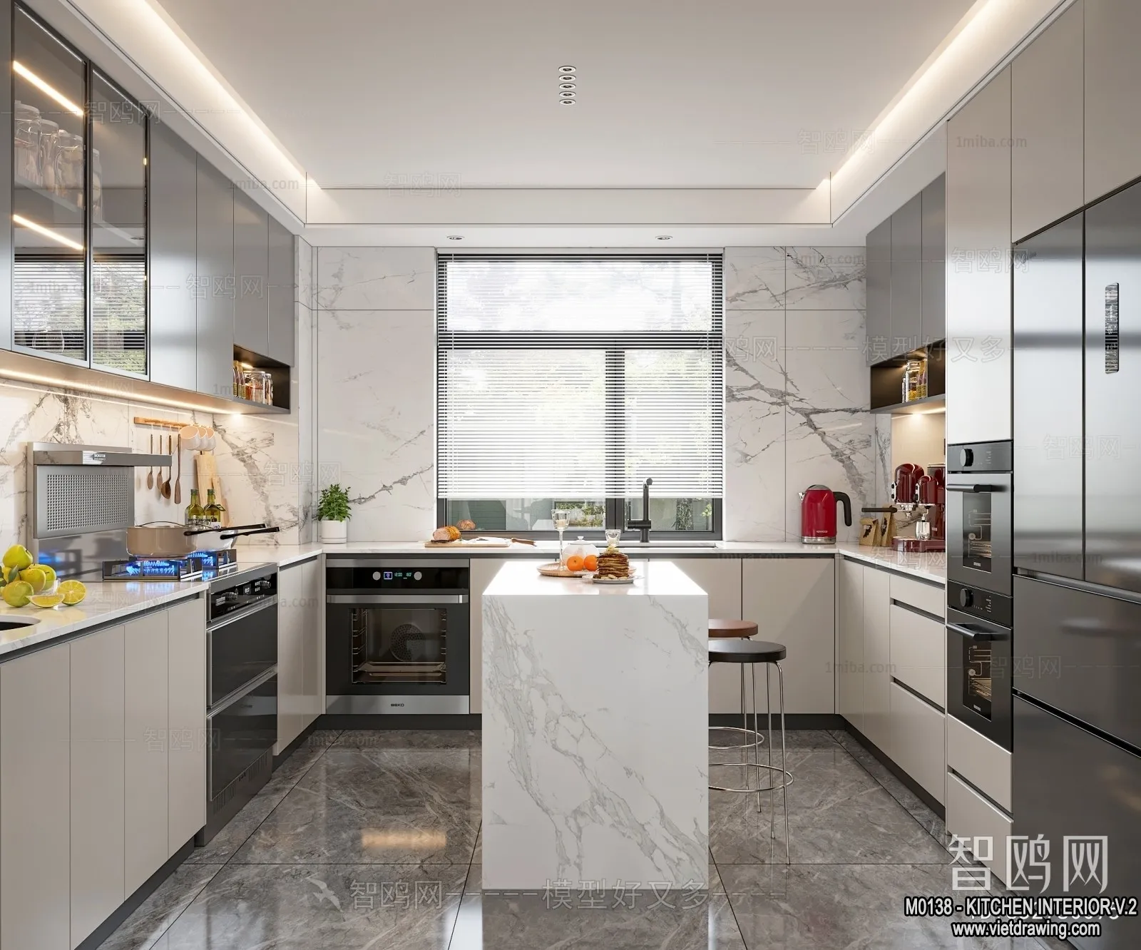 Kitchen - Modern Style Interior 3D Scenes - 085