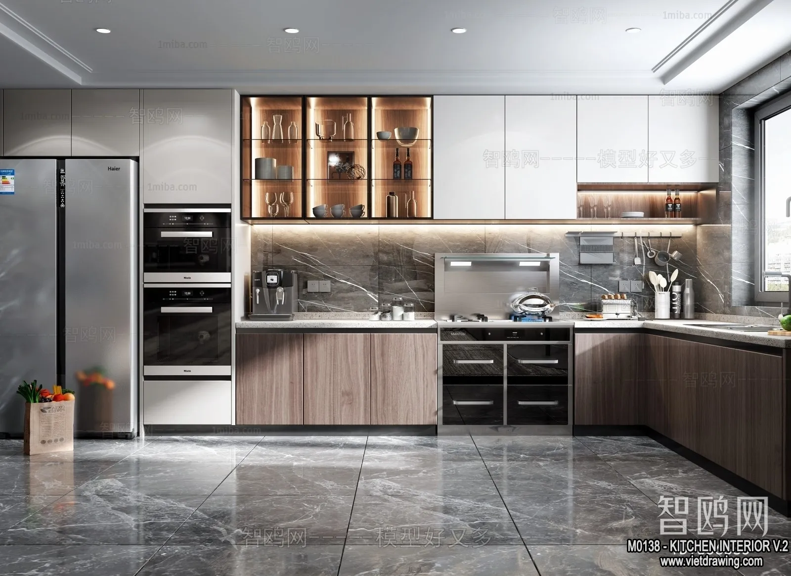 Kitchen - Modern Style Interior 3D Scenes - 086
