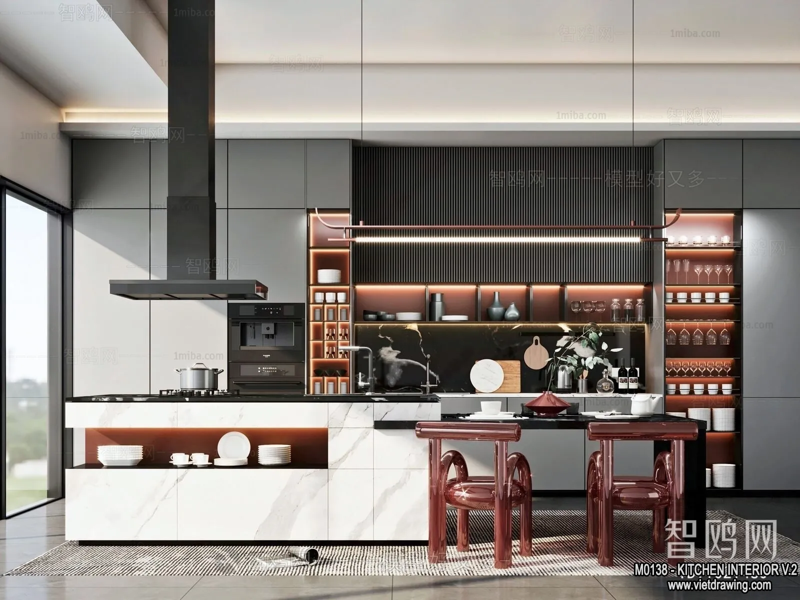 Kitchen - Modern Style Interior 3D Scenes - 087