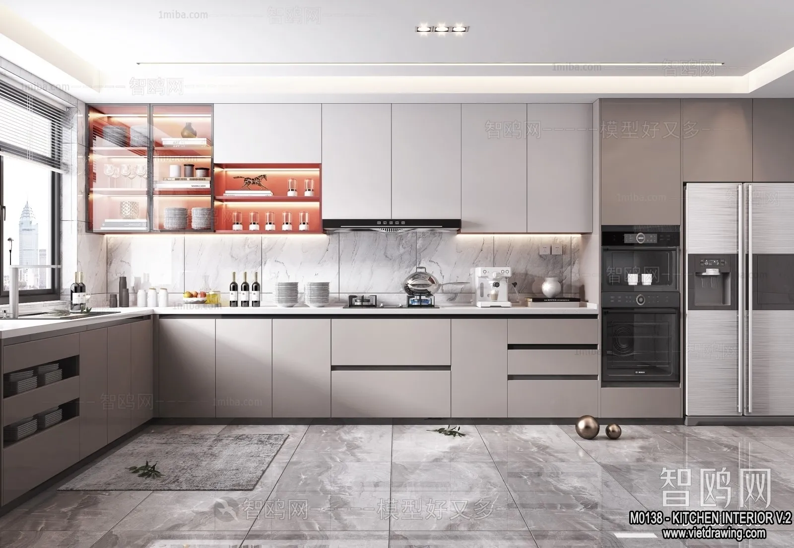 Kitchen - Modern Style Interior 3D Scenes - 091
