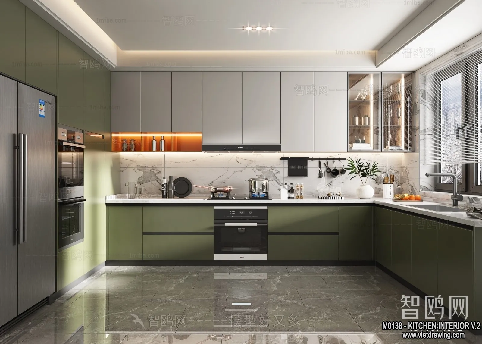 Kitchen - Modern Style Interior 3D Scenes - 094