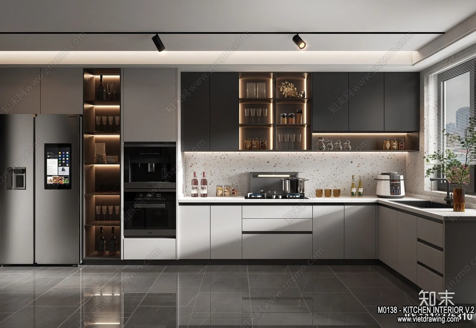 Kitchen - Modern Style Interior 3D Scenes - 096