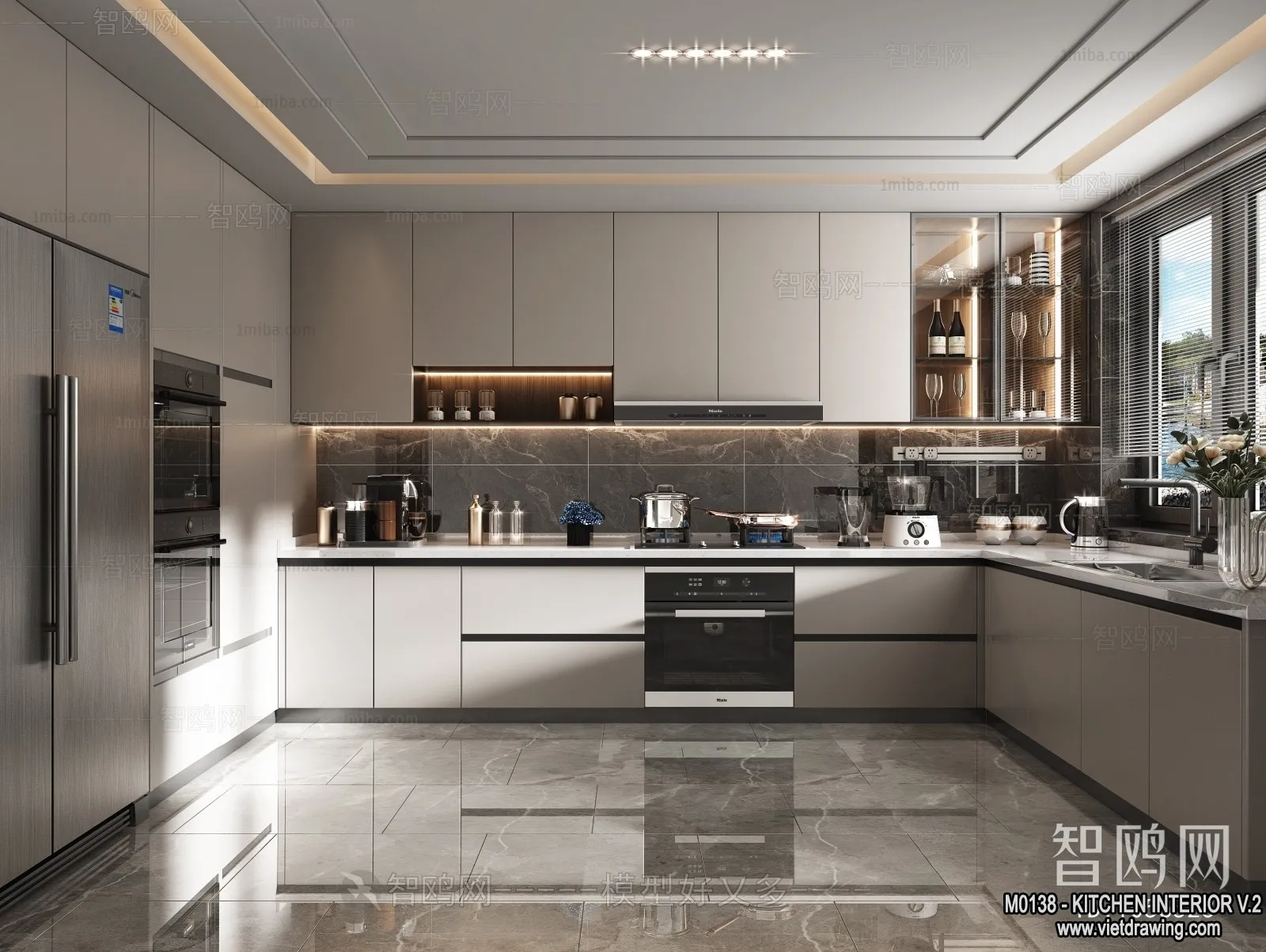 Kitchen - Modern Style Interior 3D Scenes - 098