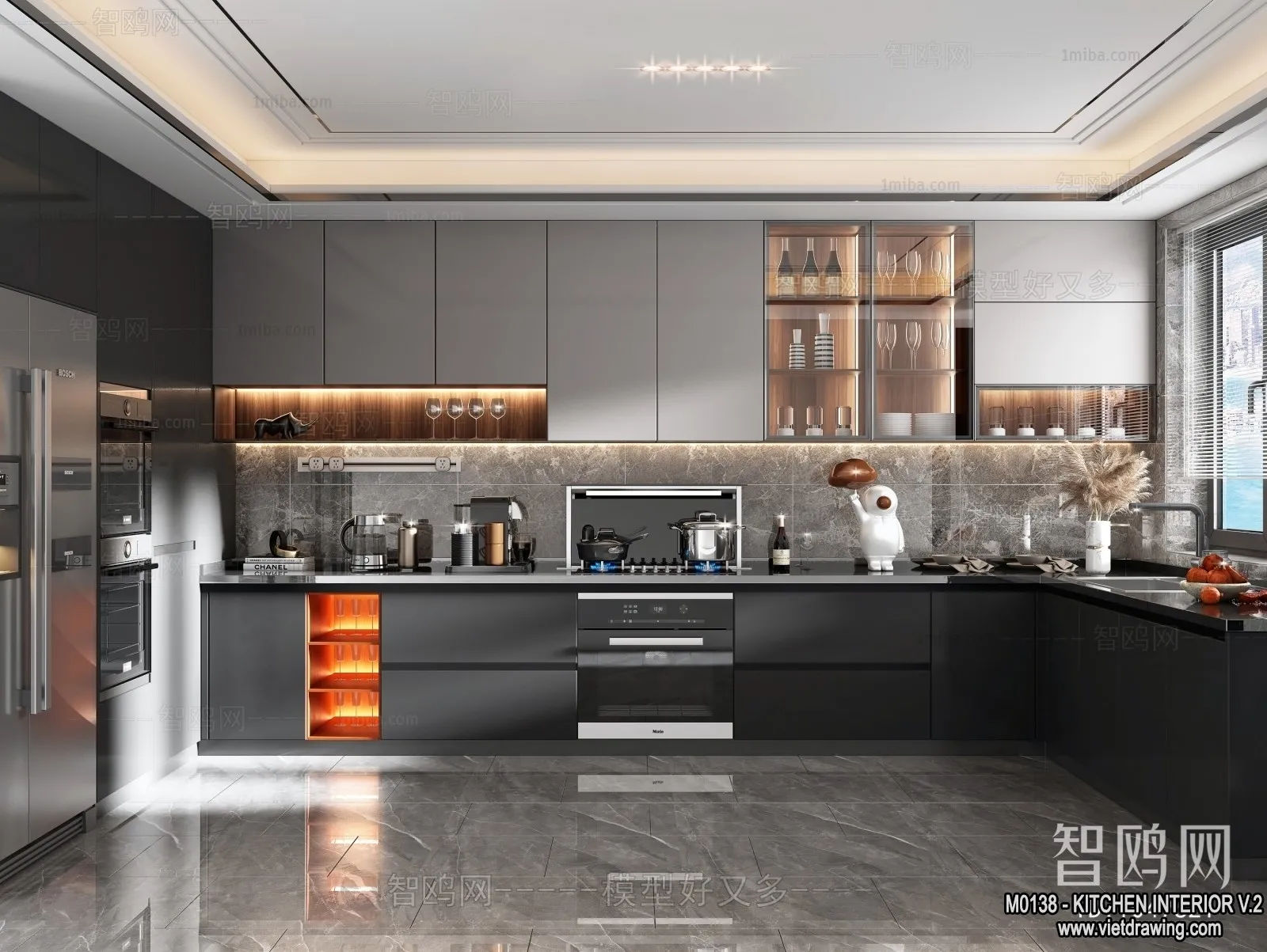 Kitchen - Modern Style Interior 3D Scenes - 099