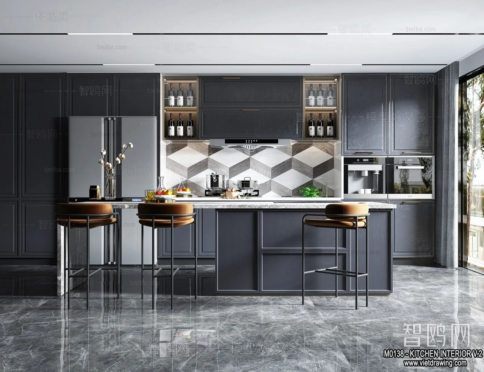 Kitchen - Modern Style Interior 3D Scenes - 102
