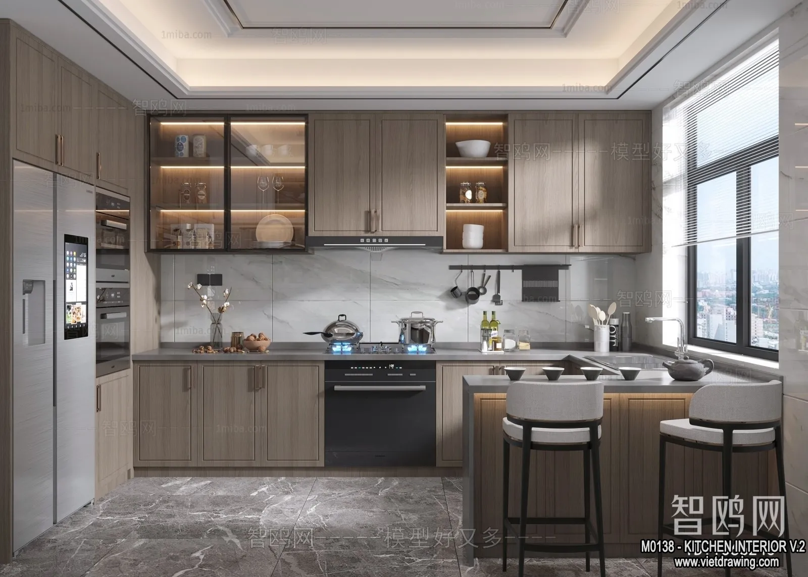 Kitchen - Modern Style Interior 3D Scenes - 133