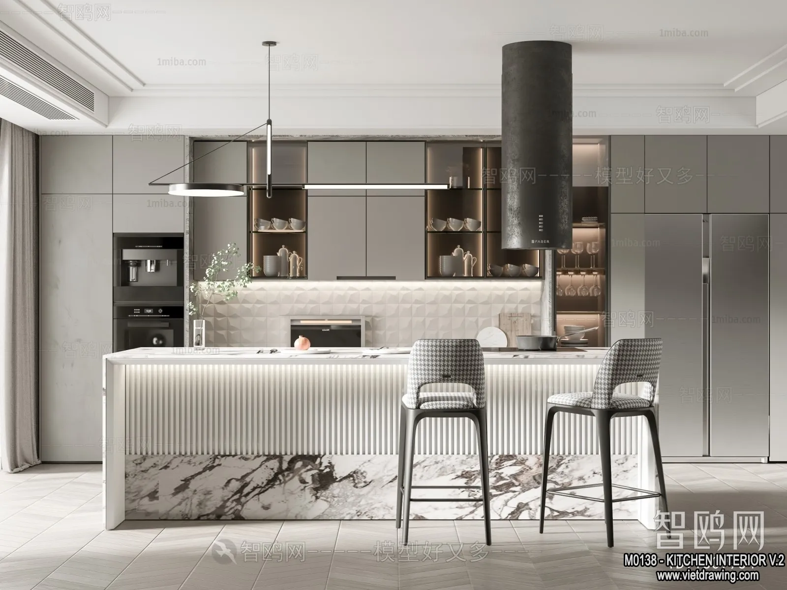 Kitchen - Modern Style Interior 3D Scenes - 136