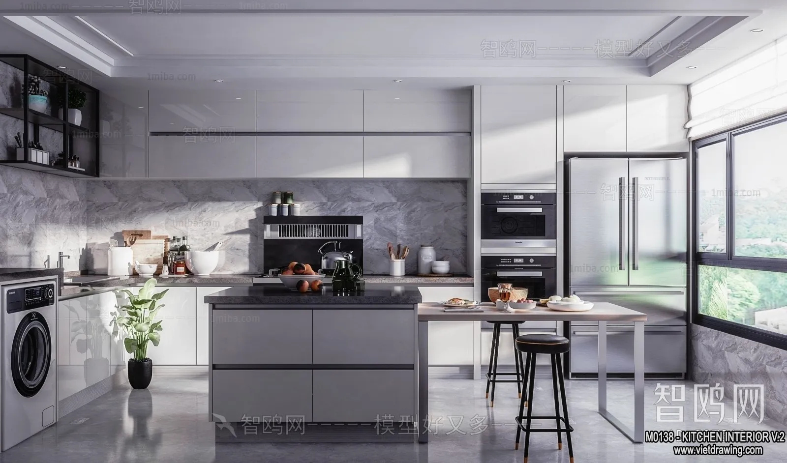 Kitchen - Modern Style Interior 3D Scenes - 146