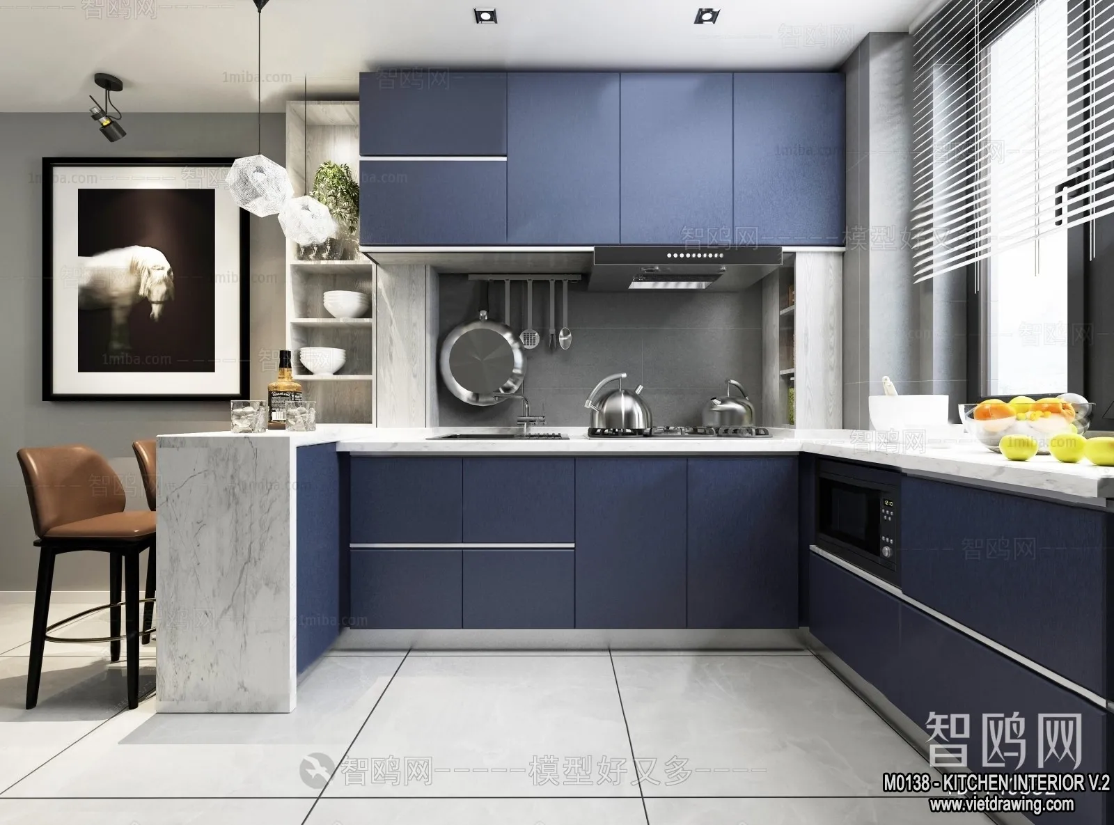 Kitchen - Modern Style Interior 3D Scenes - 154