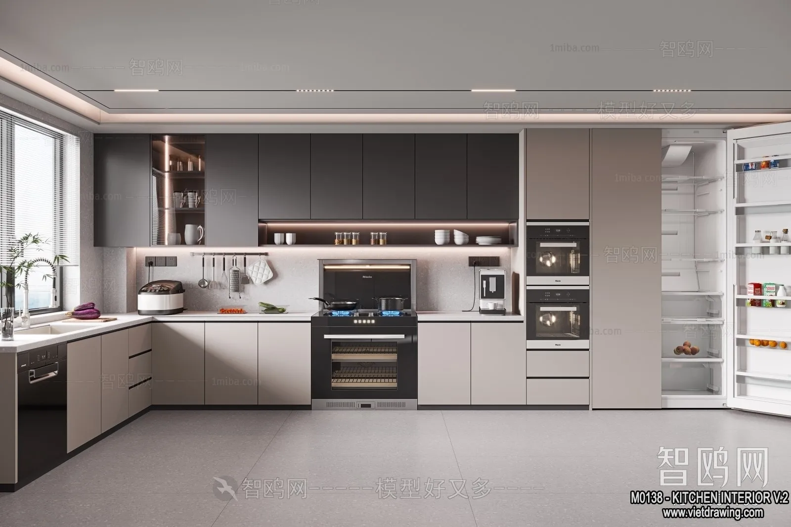 Kitchen - Modern Style Interior 3D Scenes - 167