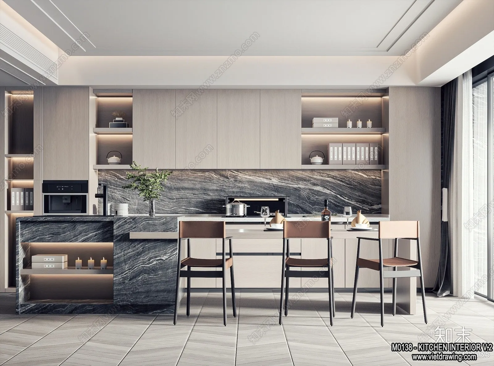 Kitchen - Modern Style Interior 3D Scenes - 181
