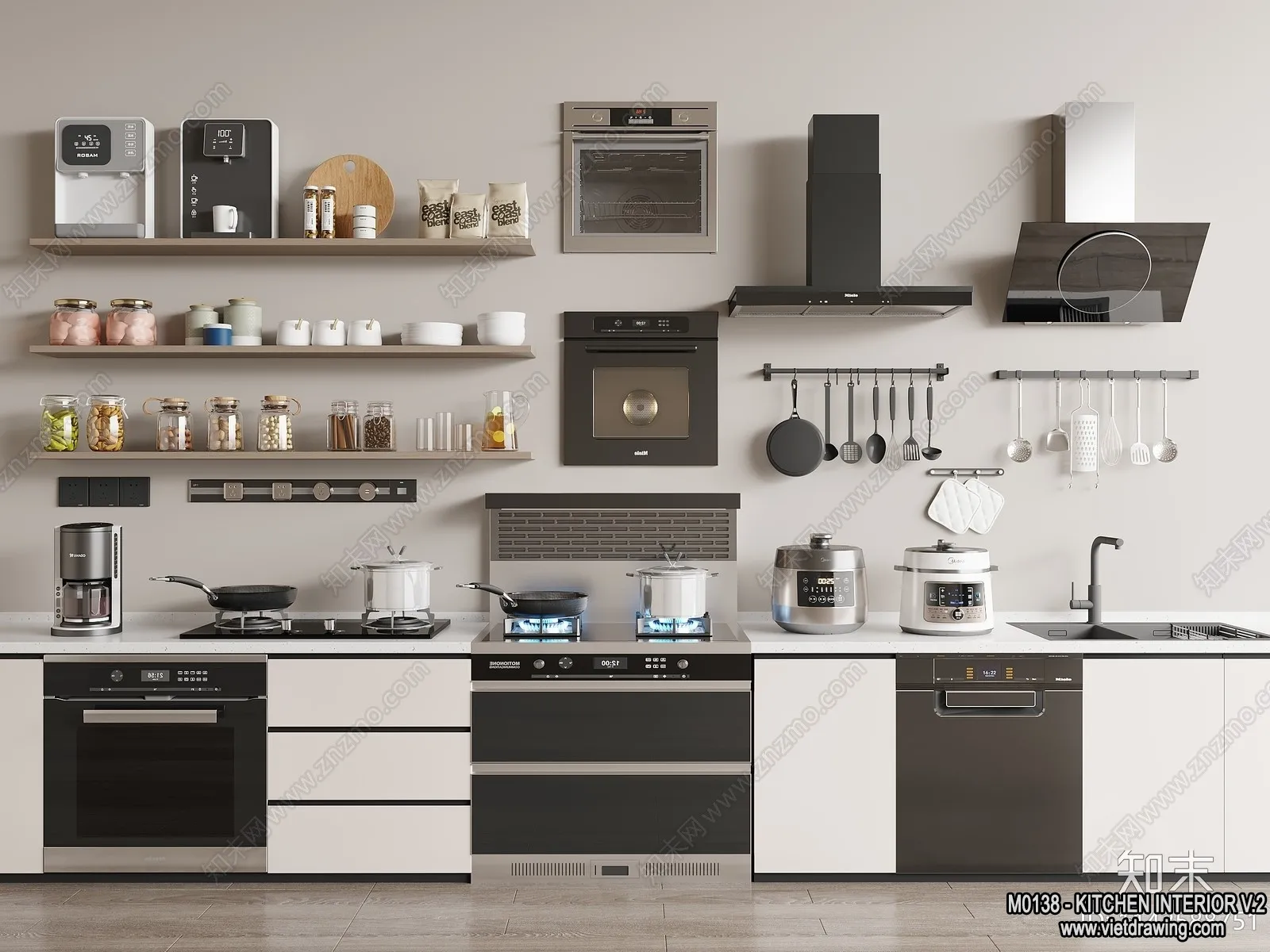 Kitchen - Modern Style Interior 3D Scenes - 198