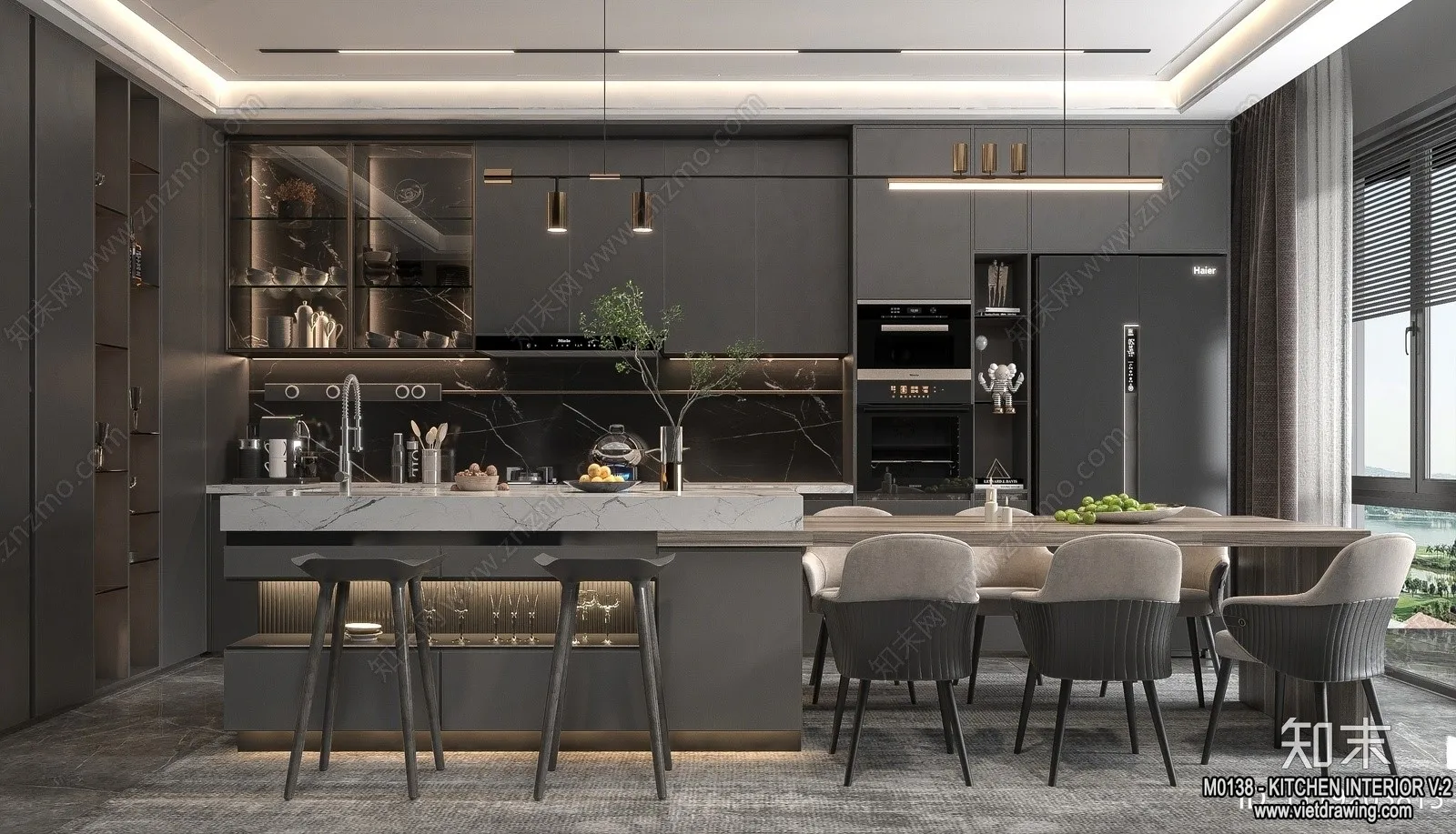 Kitchen - Modern Style Interior 3D Scenes - 223