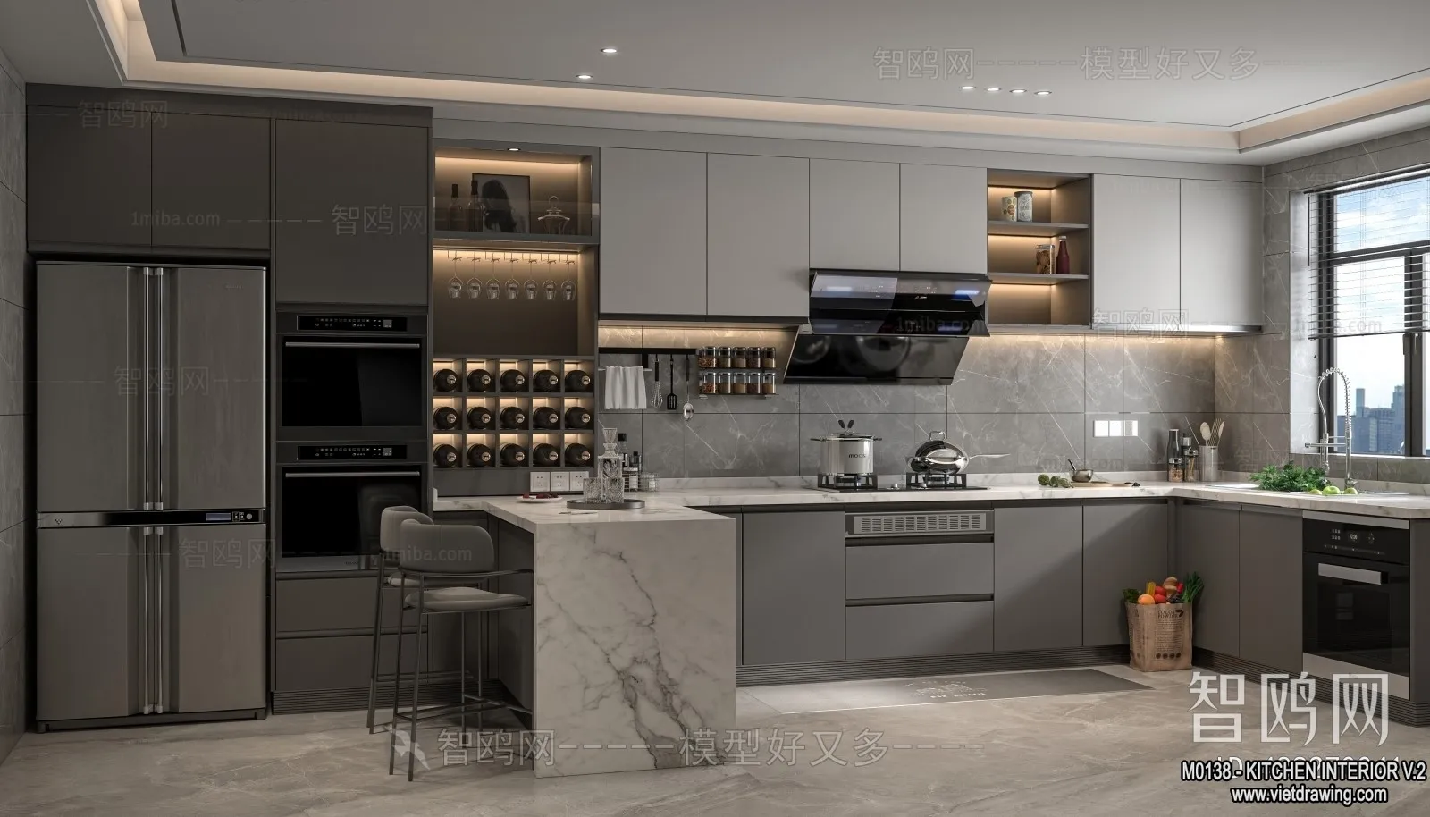 Kitchen - Modern Style Interior 3D Scenes - 226