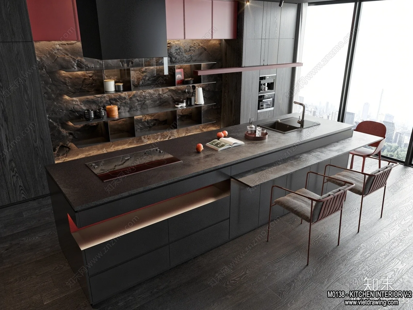 Kitchen - Modern Style Interior 3D Scenes - 228