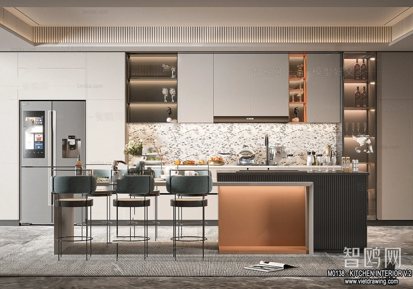 Kitchen - Modern Style Interior 3D Scenes - 236