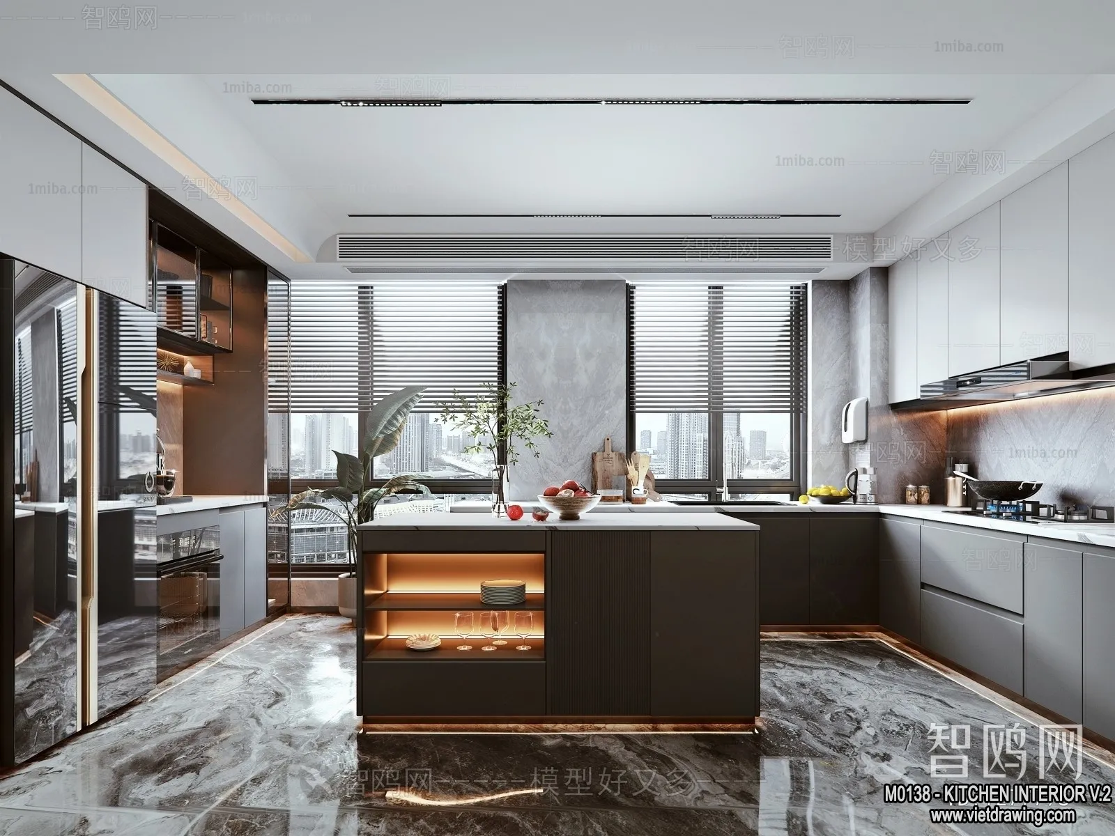 Kitchen - Modern Style Interior 3D Scenes - 237