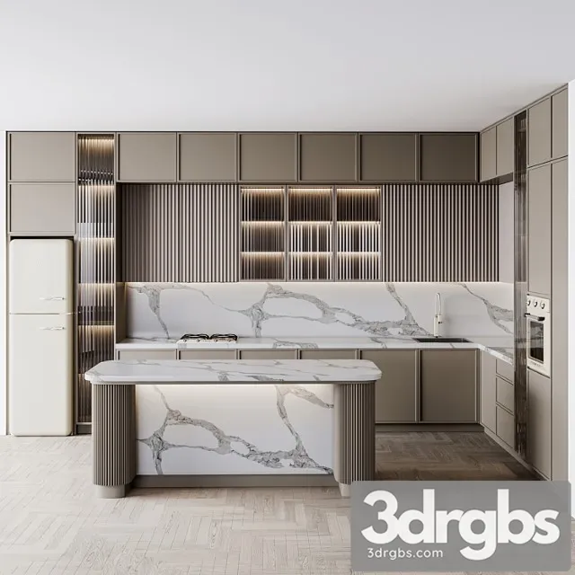 Kitchen Modern130 Smeg 3D Model Free