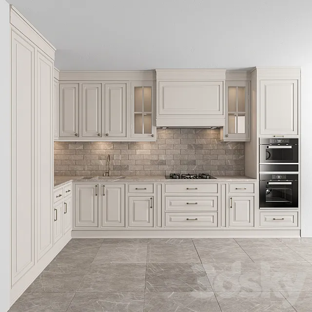 Kitchen Neo Classic Cream - Set 33 3DModel
