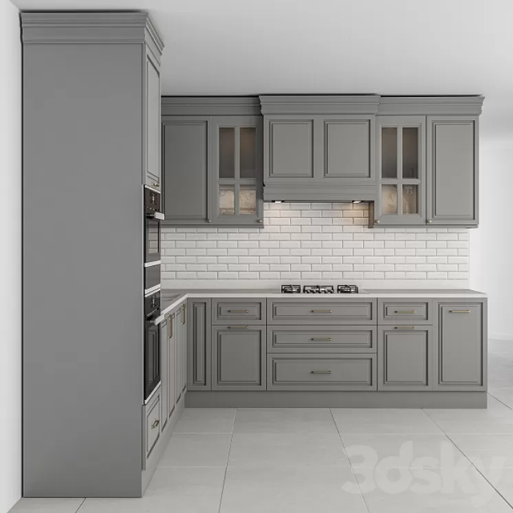 Kitchen Neo Classic Gray - Set 42 3D Model