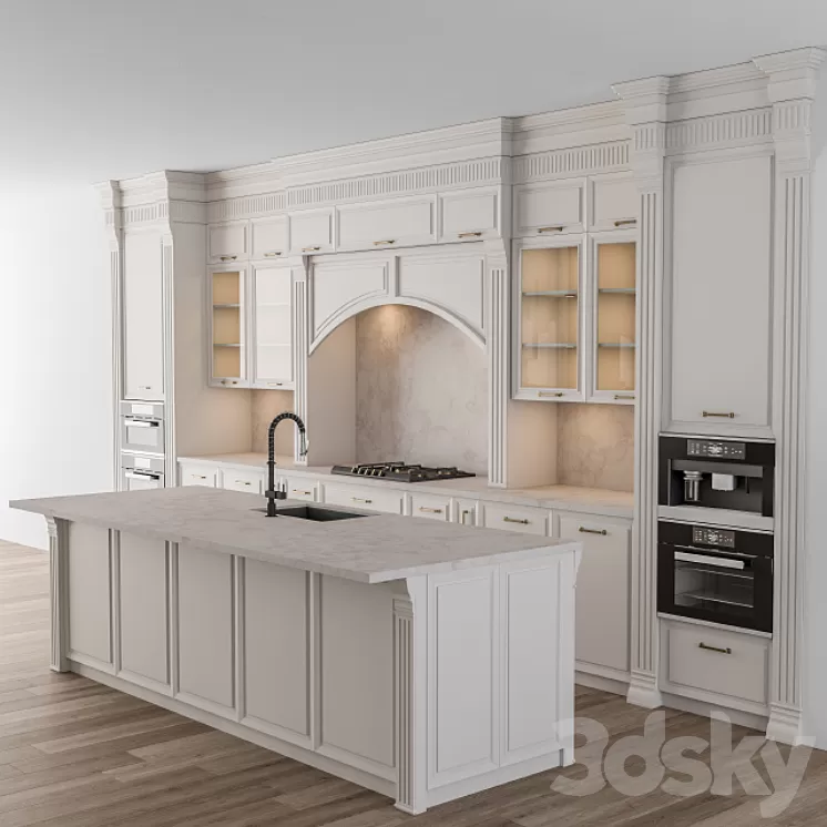 Kitchen Neo Classic White - Set 47 3D Model Free