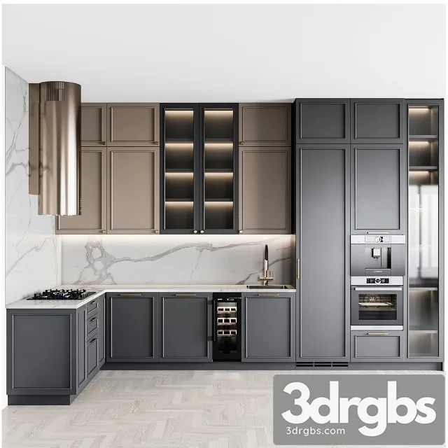 Kitchen Neoclassic 144 3D Model Free