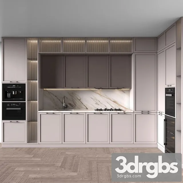 Kitchen neoclassic 93 (corner kitchen) 3D Model Free
