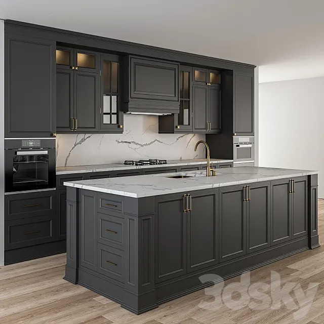 Kitchen NeoClassic - Dark Gray and Gold Set 26 Free Download