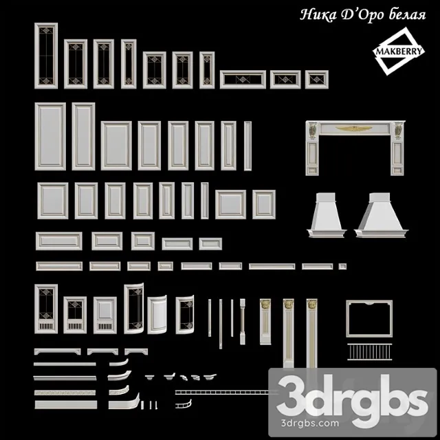 Kitchen Nika D Oro White Modiel No Row of Eliemients Kolliektsii 3D Model Free