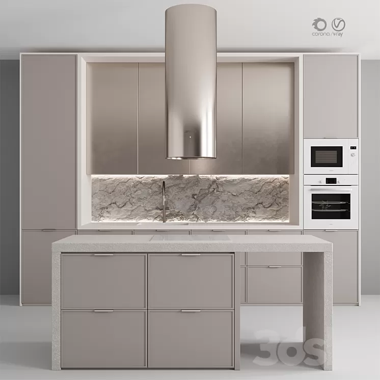 "Kitchen No. 108 ""Stone Beige""" 3D Model Free