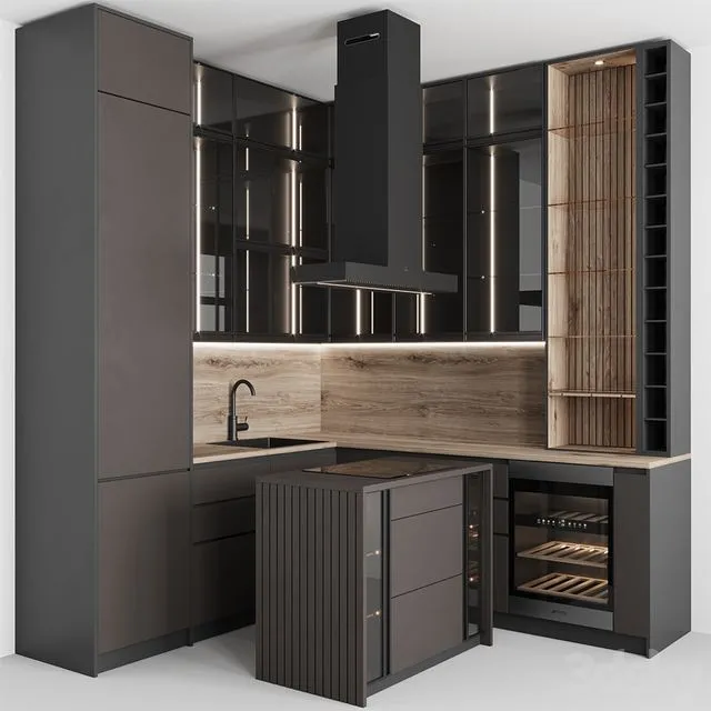 Kitchen No. 62 Chocolate 3D Model