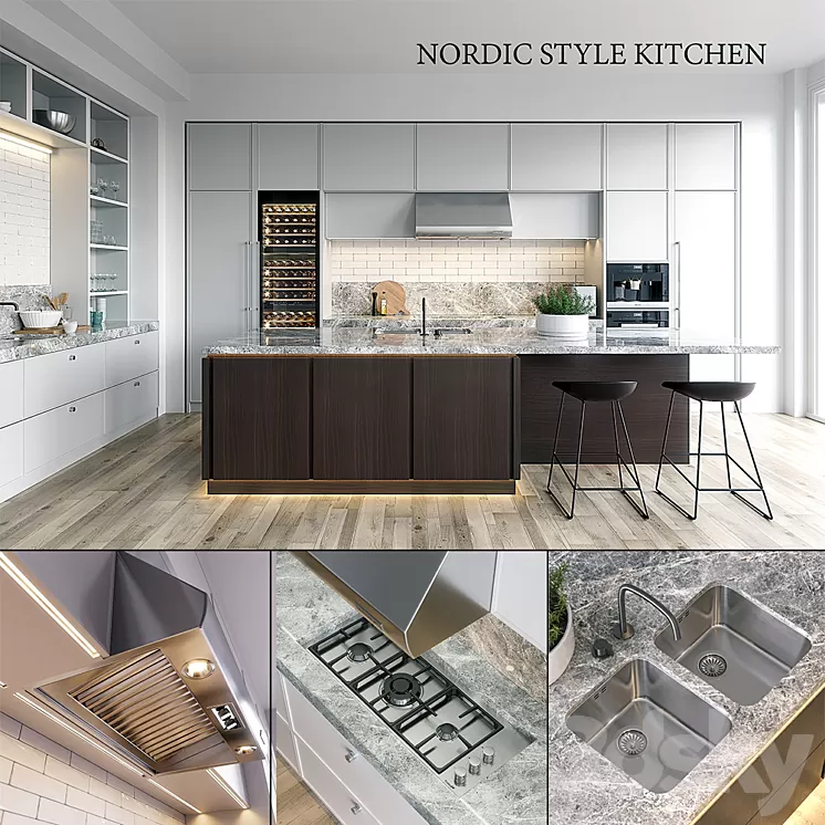 Kitchen NOLTE Carisma (vray GGX corona PBR) 3D Model