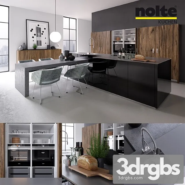 Kitchen Nolte Legno Vray Ggx Corona Pbr 3D Model Free